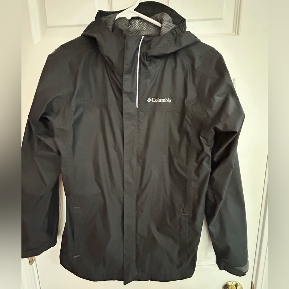 Boy’s Columbia Black Hooded Rain Jacket